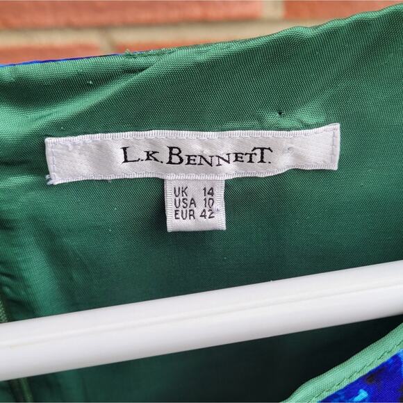 L.K. Bennett Silk Floral Sheath Sleveless Dress size 10 - Picture 6 of 6